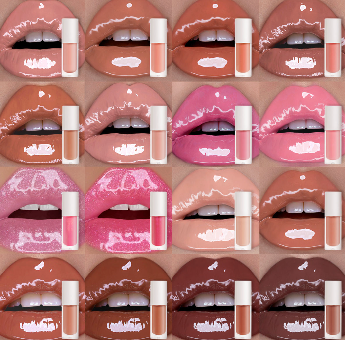 Custom Private Label Lip Plumping Vegan Liquid Glitter Makeup Lip Gloss High Pigment Shimmer Shiny Lip Gloss