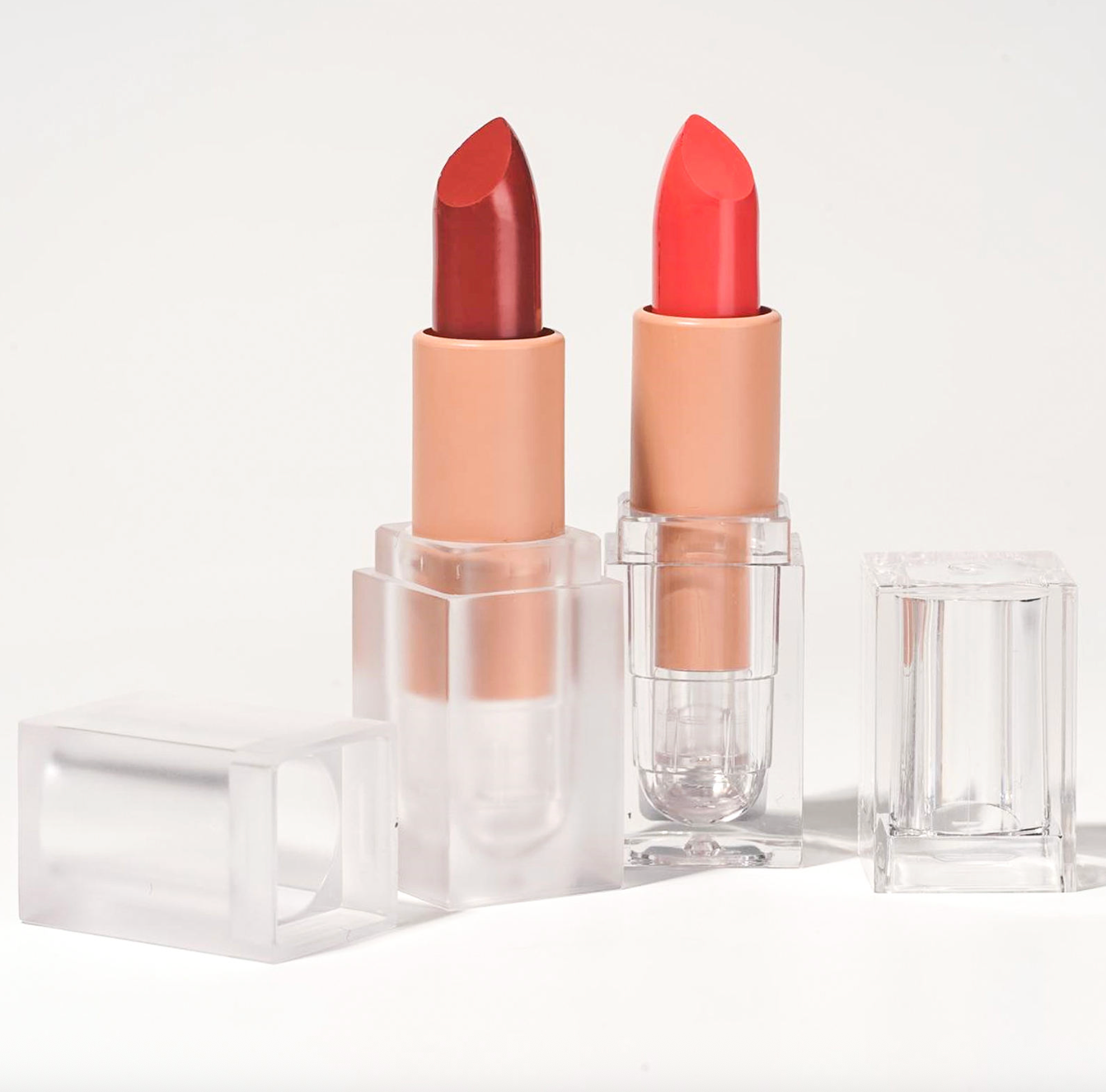 Wholesale Vegan Private Label Waterproof Matte Lipstick with Luxury Glass Packaging