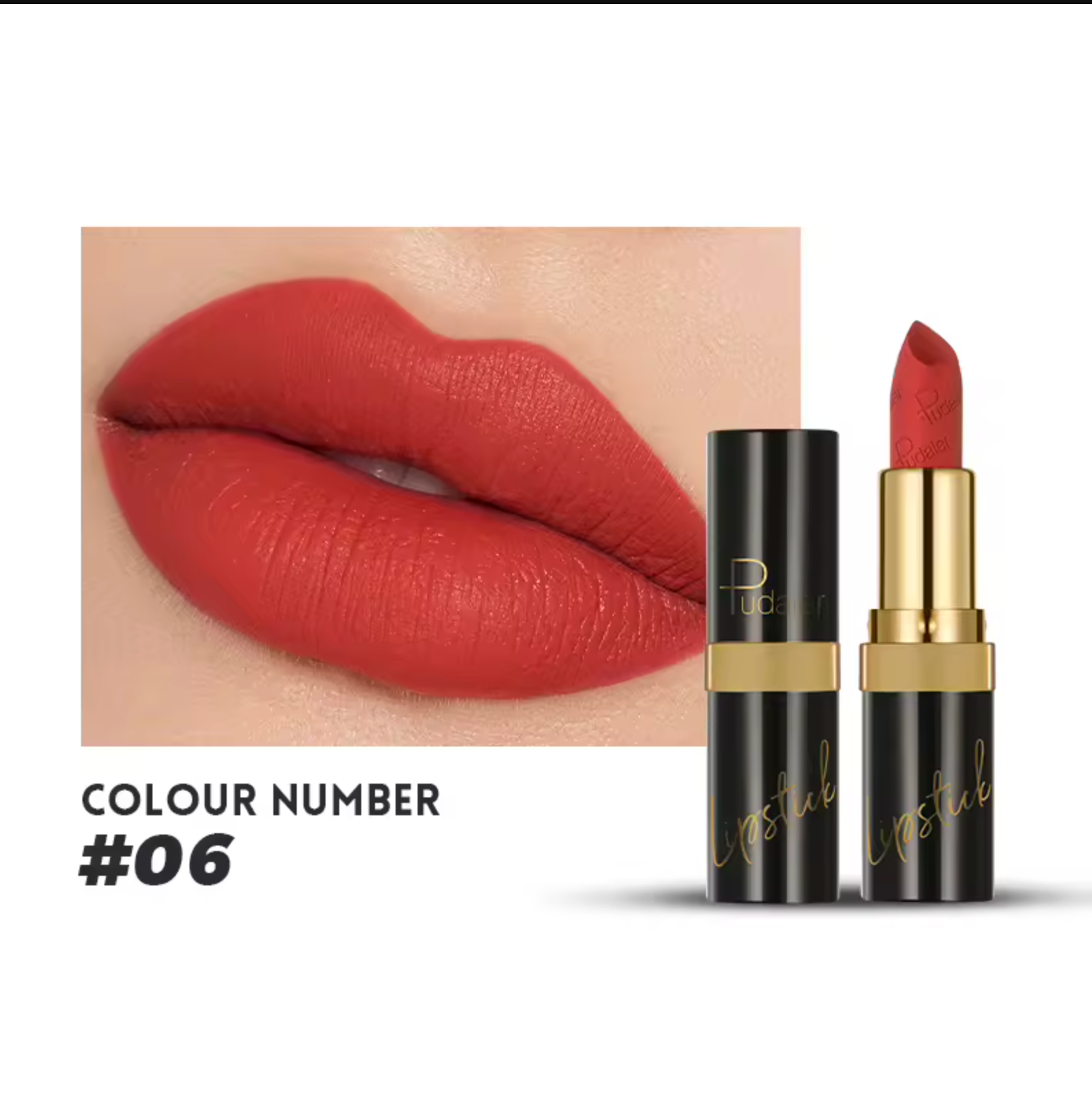 Pudaier Waterproof Transfer-proof Lipstick OEM Private Label Long Lasting Velvet Matte Lipstick Non-stick Cup Lipstick