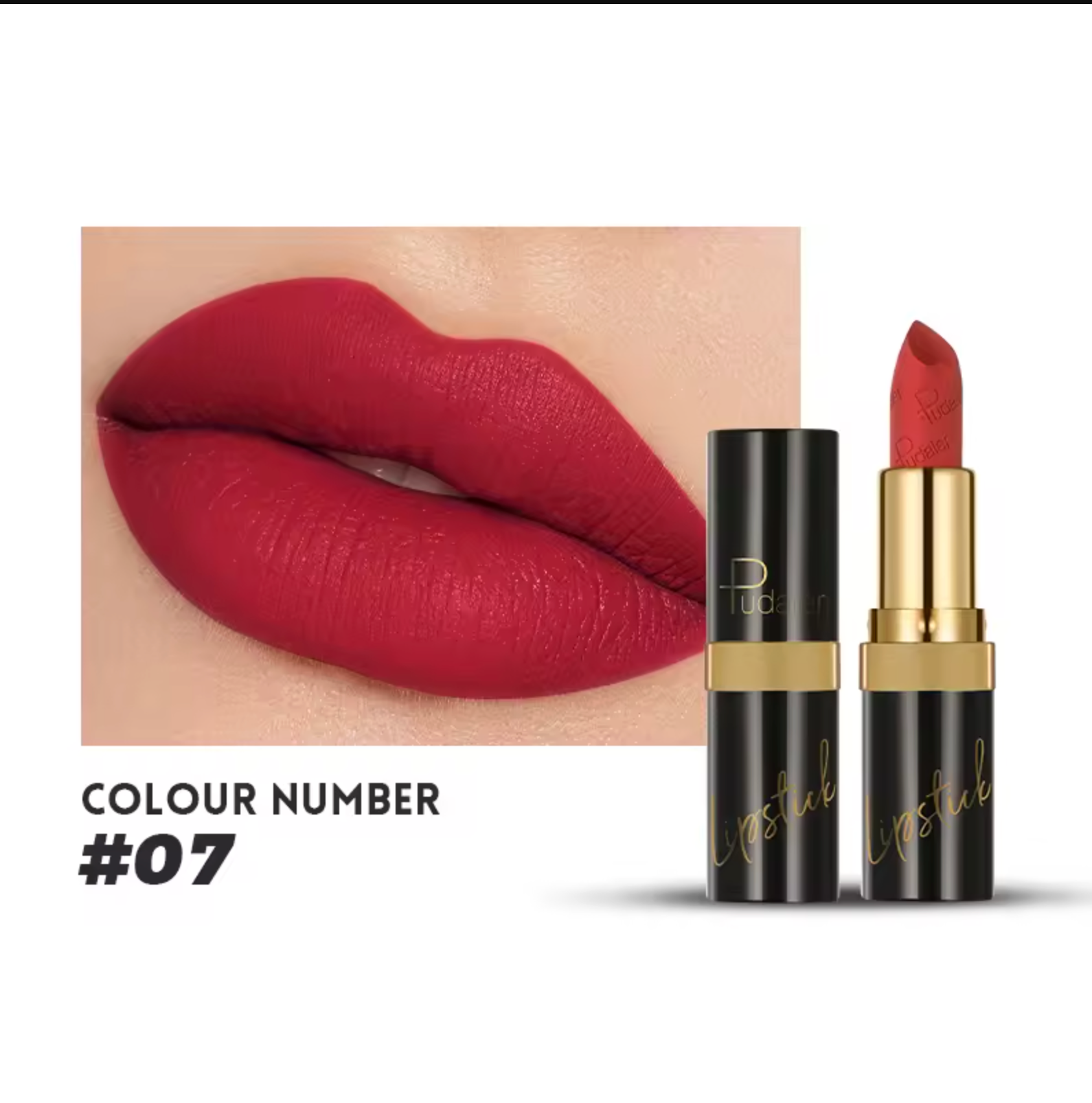 Pudaier Waterproof Transfer-proof Lipstick OEM Private Label Long Lasting Velvet Matte Lipstick Non-stick Cup Lipstick